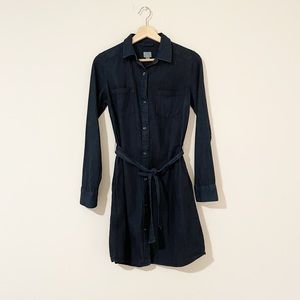 A New Day • Dark Wash Denim Long Sleeve Dress